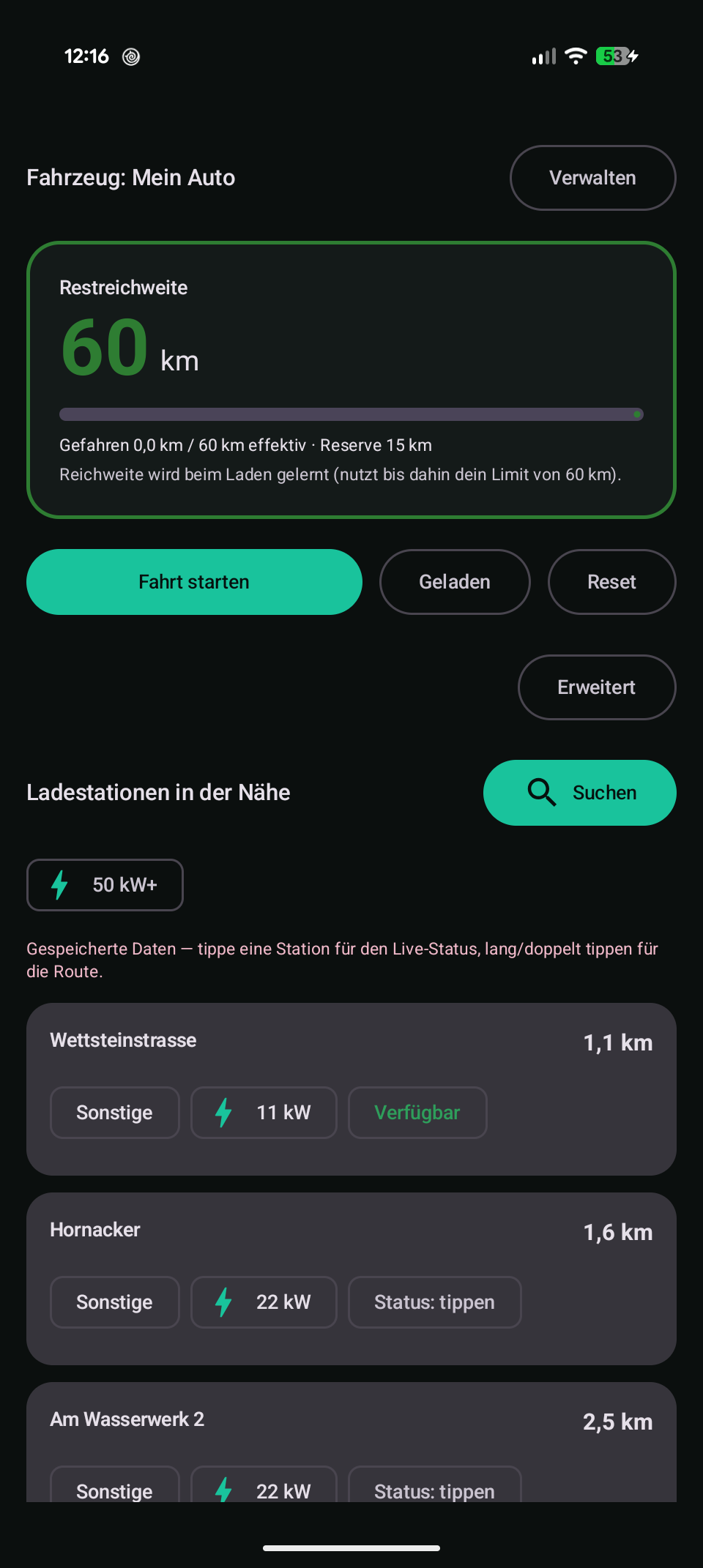 Live-Status einer Station