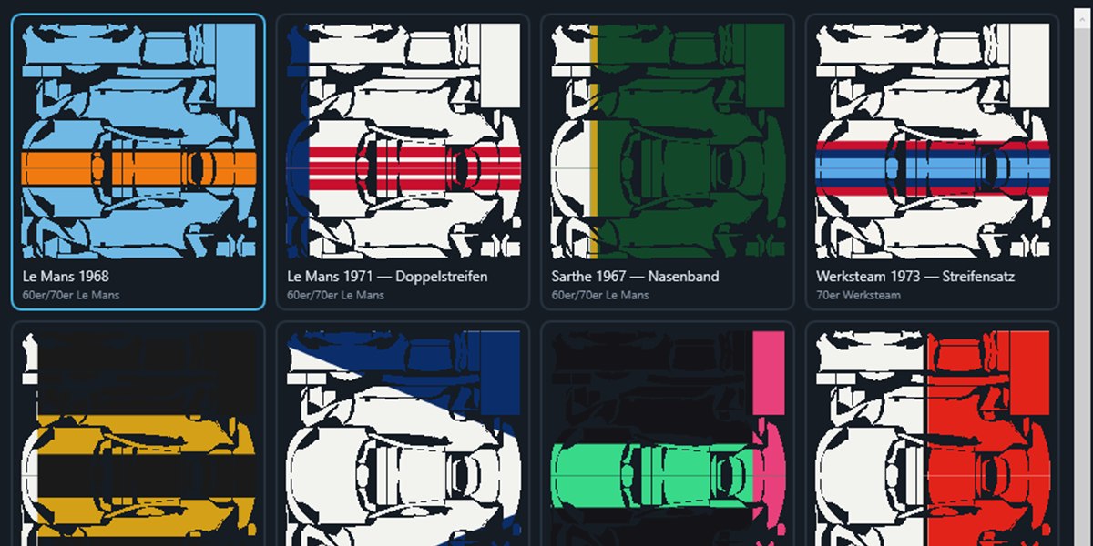 Zwölf klassische Design-Vorlagen mit frei wählbaren Farben