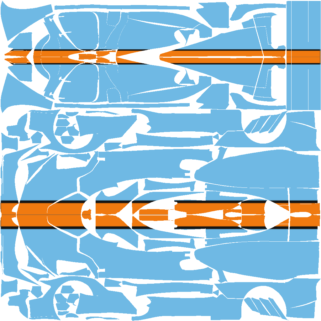 Hellblau mit breitem orangem Mittelband