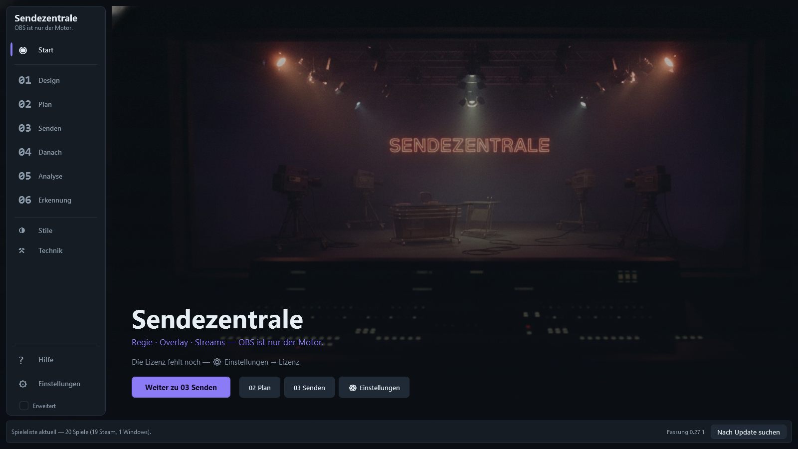 Startseite mit dem nächsten Termin